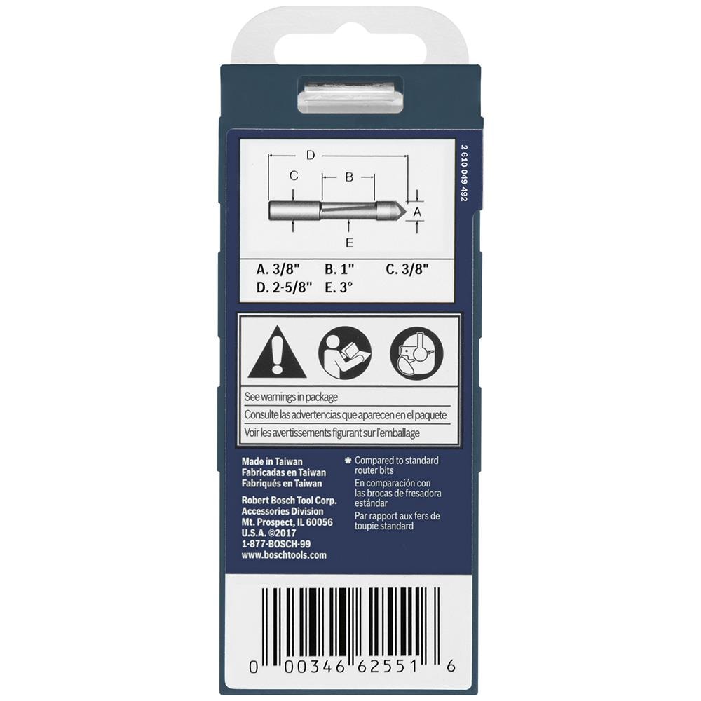 Broca para router de recorte con punta de carburo de 3/8 pulgadas Bosch 85245SMC