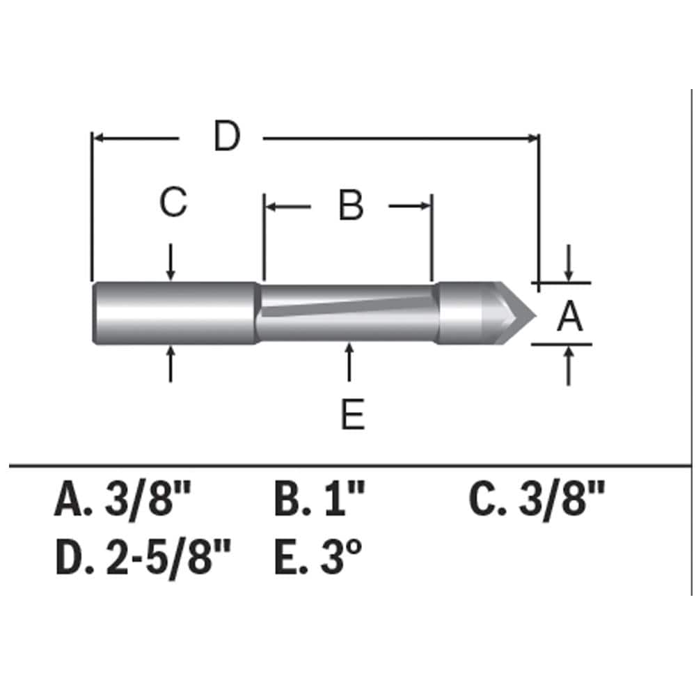 Broca para router de recorte con punta de carburo de 3/8 pulgadas Bosch 85245SMC