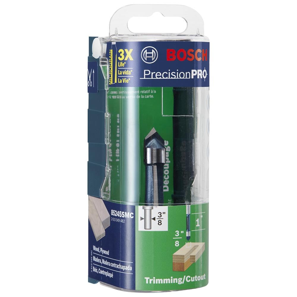 Broca para router de recorte con punta de carburo de 3/8 pulgadas Bosch 85245SMC