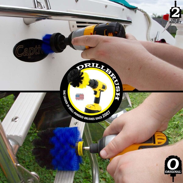 Cepillo Taladro Power Scrubber de Useful Products 5 in W 5 in L, Azul - B-S-2O-QC-DB