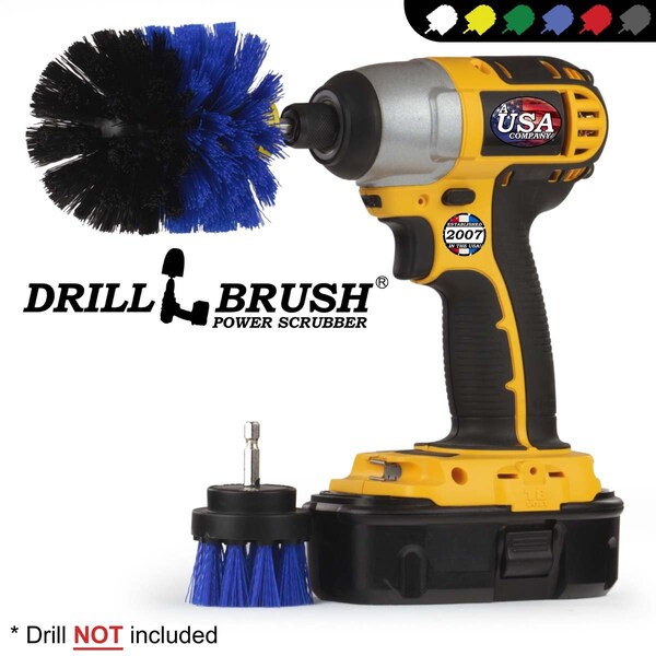 Cepillo Taladro Power Scrubber de Useful Products 5 in W 5 in L, Azul - B-S-2O-QC-DB