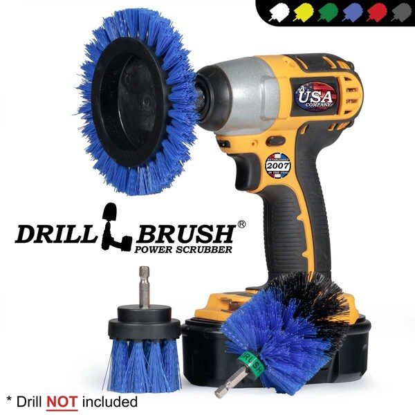 Cepillo taladro Power Scrubber de Useful Products 5 in W 5 in L, azul - B-EMS-2L-QC-DB