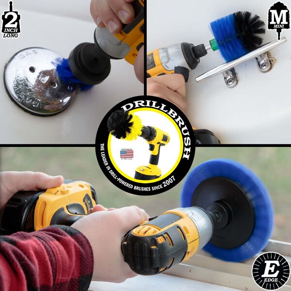 Cepillo taladro Power Scrubber de Useful Products 5 in W 5 in L, azul - B-EMS-2L-QC-DB