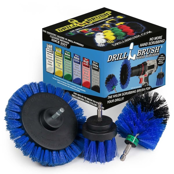 Cepillo taladro Power Scrubber de Useful Products 5 in W 5 in L, azul - B-EMS-2L-QC-DB