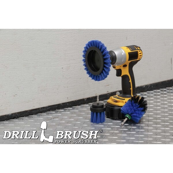 Cepillo taladro Power Scrubber de Useful Products 5 in W 5 in L, azul - B-EMS-2L-QC-DB