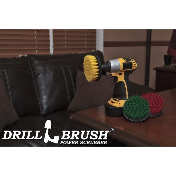 Cepillo taladro Power Scrubber de Useful Products, 5 pulgadas de ancho, 5 pulgadas de largo, variedad - 4IN-S-GRY-QC-DB
