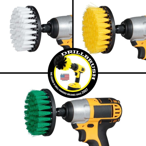 Cepillo Taladro Power Scrubber de Useful Products 5 in W 5 in L, Variedad - 4IN-S-GWY-QC-DB