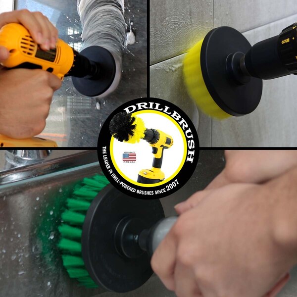 Cepillo Taladro Power Scrubber de Useful Products 5 in W 5 in L, Variedad - 4IN-S-GWY-QC-DB