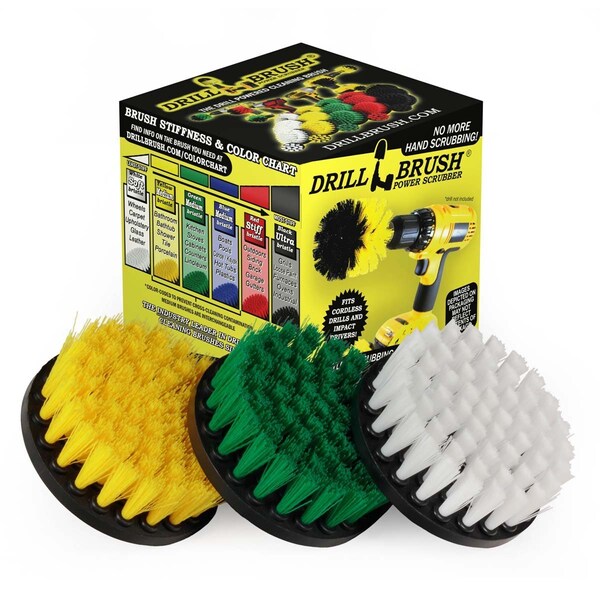 Cepillo Taladro Power Scrubber de Useful Products 5 in W 5 in L, Variedad - 4IN-S-GWY-QC-DB