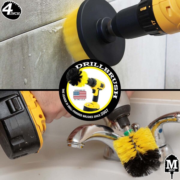 Cepillo Taladro Power Scrubber de Useful Products 5 in W 5 in L, Amarillo - Y-S-4M-QC-DB