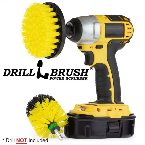 Cepillo Taladro Power Scrubber de Useful Products 5 in W 5 in L, Amarillo - Y-S-4M-QC-DB
