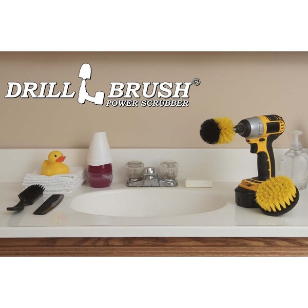 Cepillo Taladro Power Scrubber de Useful Products 5 in W 5 in L, Amarillo - Y-S-4M-QC-DB