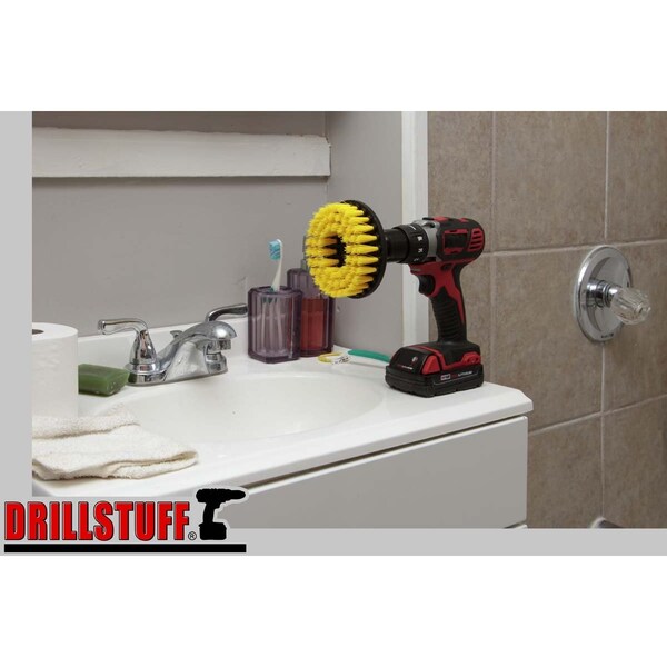 Artículos de limpieza Drillstuff - Accesorios para baño - Cepillo para taladro - Regadera - 5IN-S-Y-DS