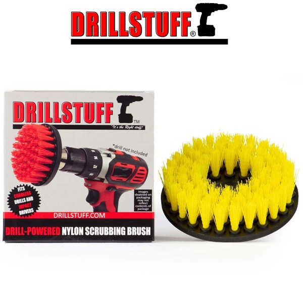 Artículos de limpieza Drillstuff - Accesorios para baño - Cepillo para taladro - Regadera - 5IN-S-Y-DS