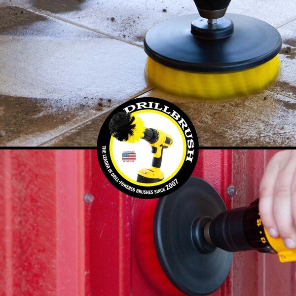 Accesorios para baño Drillbrush - Tapete de baño - Cepillo para taladro - Power Scrubber - 5IN-S-RY-H-DB
