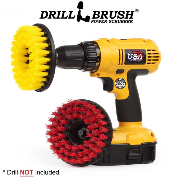 Accesorios para baño Drillbrush - Tapete de baño - Cepillo para taladro - Power Scrubber - 5IN-S-RY-H-DB