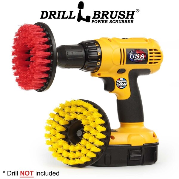 Accesorios para baño Drillbrush - Tapete de baño - Cepillo para taladro - Power Scrubber - 5IN-S-RY-H-DB