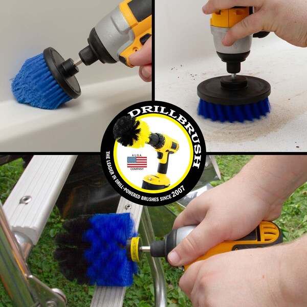 Cepillo Taladro Power Scrubber de Useful Products 5 in W 5 in L, Azul - B-S-4CO-QC-DB