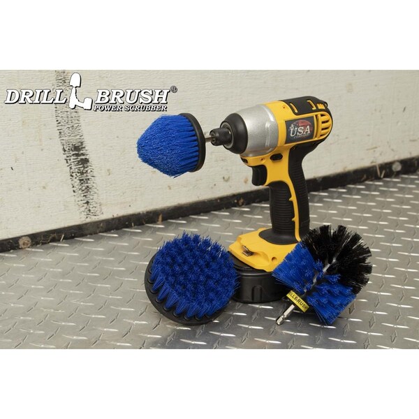 Cepillo Taladro Power Scrubber de Useful Products 5 in W 5 in L, Azul - B-S-4CO-QC-DB