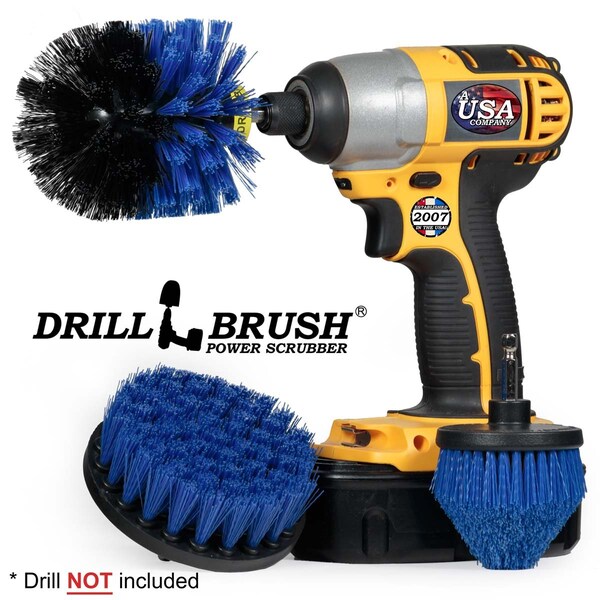Cepillo Taladro Power Scrubber de Useful Products 5 in W 5 in L, Azul - B-S-4CO-QC-DB