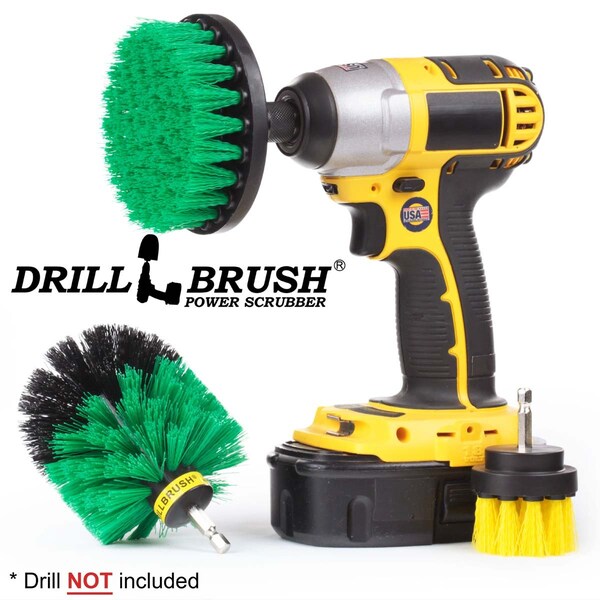 Cepillo de Taladro Power Scrubber de Useful Products, 5 pulgadas de ancho x 5 pulgadas de largo, Variedad - S-G4OY2-QC-DB