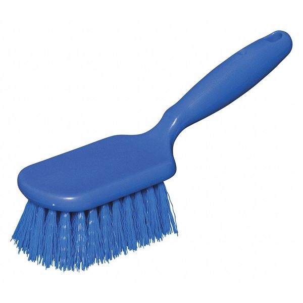 Cepillo de fregar Tough Guy 3 1/2 pulgadas W, rígido, mango de 5 1/2 pulgadas L, cepillo de 4 1/4 pulgadas L, azul, de plástico, en general de 10 pulgadas L - 48LZ40
