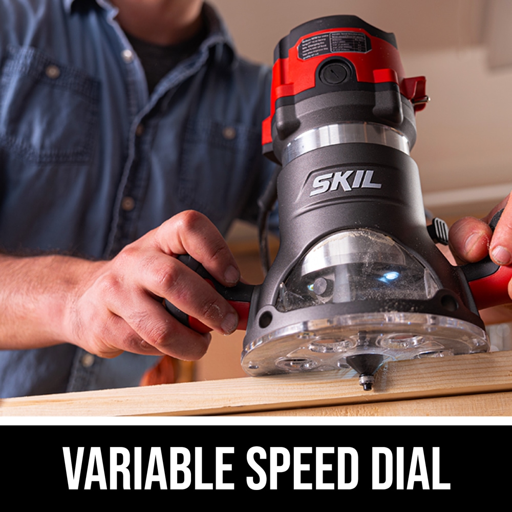 Enrutador fijo de velocidad variable de 10 amperios y 1.75 HP SKIL 1/4-in y 1/2-in con mesa y RT1323-01