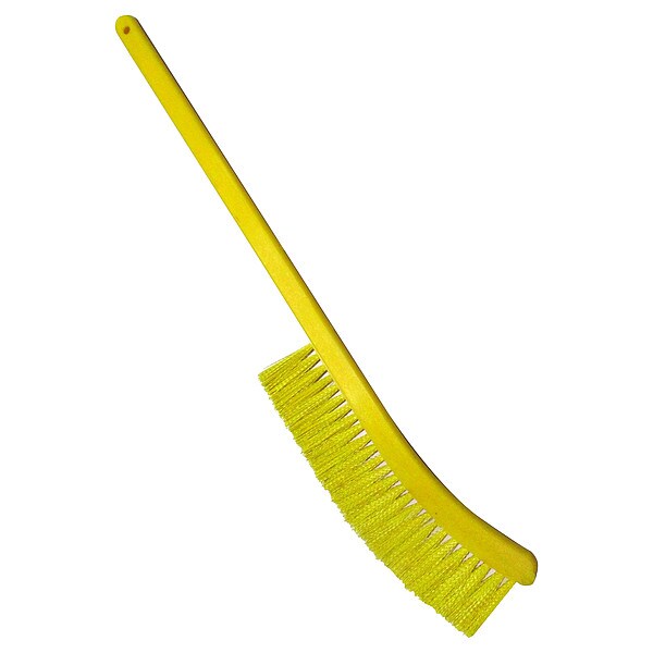 Cepillo de varita Tough Guy, Suave, Mango de 14 pulgadas de largo, Cepillo de 9 1/2 pulgadas de largo, Amarillo, Polipropileno, 24 pulgadas de largo en total - 807N35
