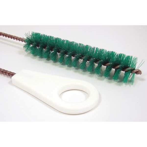 Cepillo para tubos Tough Guy, mango de 13 pulgadas de largo, cepillo de 5 pulgadas de largo, verde, de polipropileno, 18 pulgadas de largo en total - 2VHD1