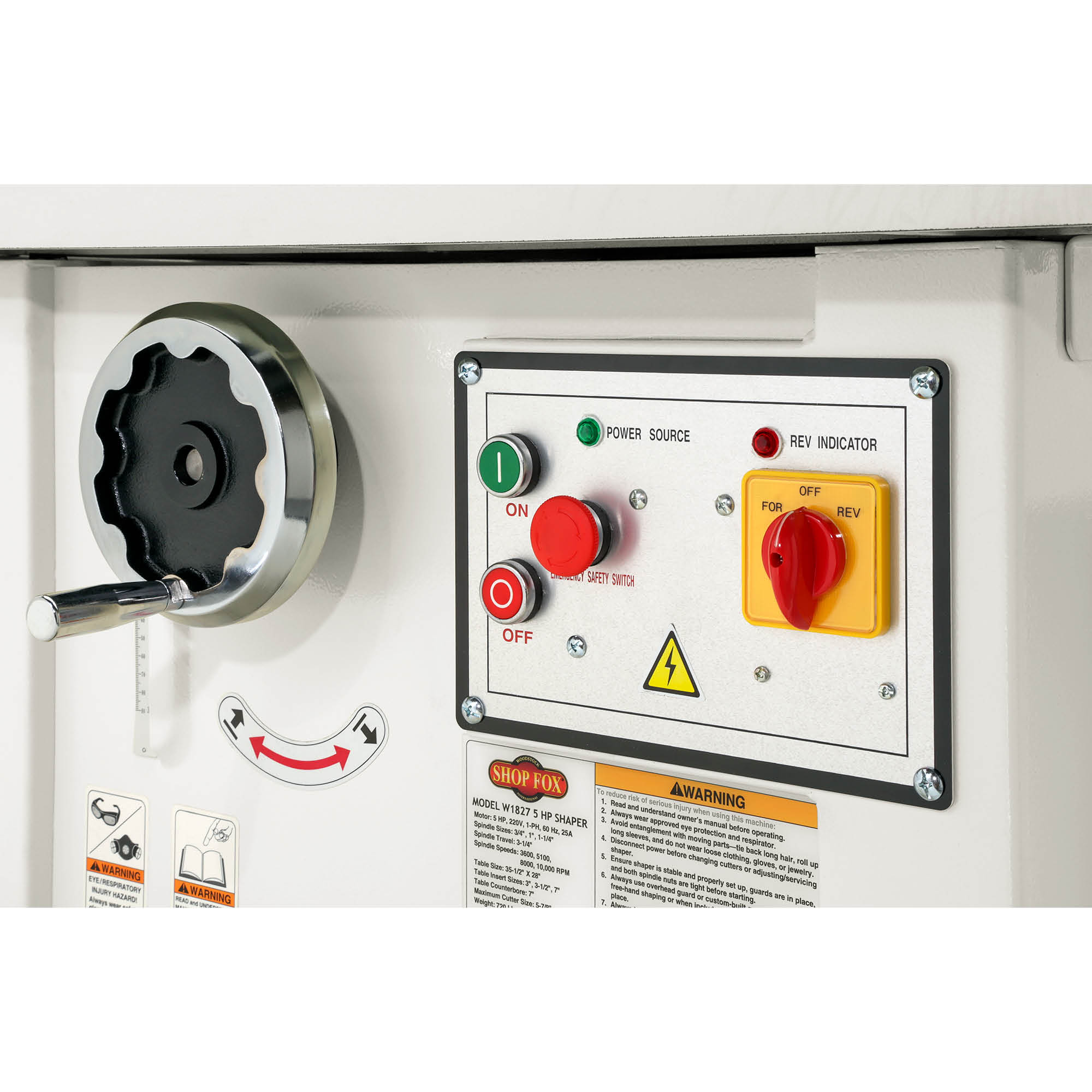 Shop Fox W1827 5-HP Shaper - Shop Fox W1827 enrutador de 5 caballos de fuerza