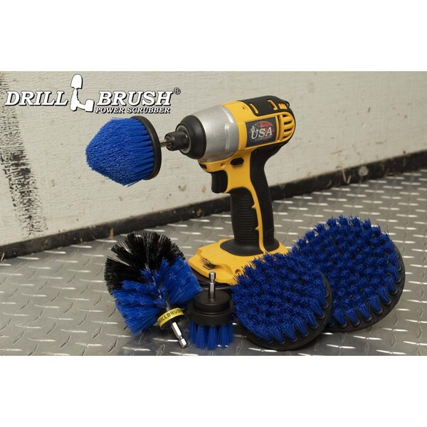 Cepillo de Taladro Power Scrubber de Useful Products 5 pulgadas de Ancho, 5 pulgadas de Largo, Azul - B-S-542CO-QC-DB