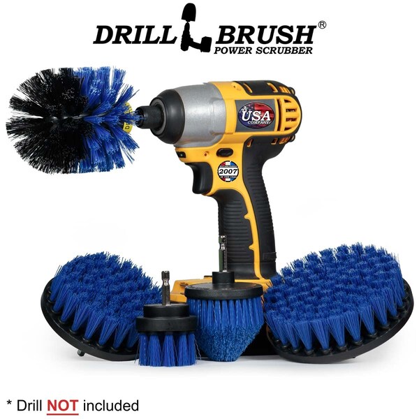 Cepillo de Taladro Power Scrubber de Useful Products 5 pulgadas de Ancho, 5 pulgadas de Largo, Azul - B-S-542CO-QC-DB