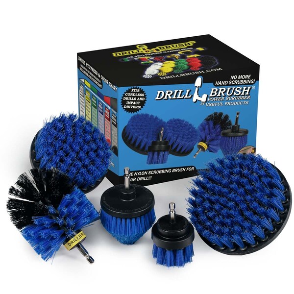 Cepillo de Taladro Power Scrubber de Useful Products 5 pulgadas de Ancho, 5 pulgadas de Largo, Azul - B-S-542CO-QC-DB
