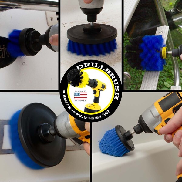 Cepillo de Taladro Power Scrubber de Useful Products 5 pulgadas de Ancho, 5 pulgadas de Largo, Azul - B-S-542CO-QC-DB