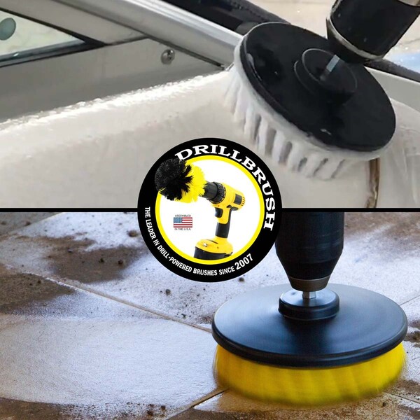 Cepillo de Taladro Power Scrubber de Useful Products 5 pulgadas Ancho 5 pulgadas Largo, Variedad - 5IN-S-WY-H-DB