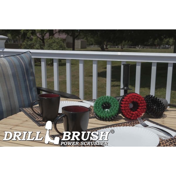 Herramientas de construcción Drillbrush - Kit de 3 cepillos para fregar de tamaño mediano, rígido y ultra rígido - 5IN-S-GRK-T-DB