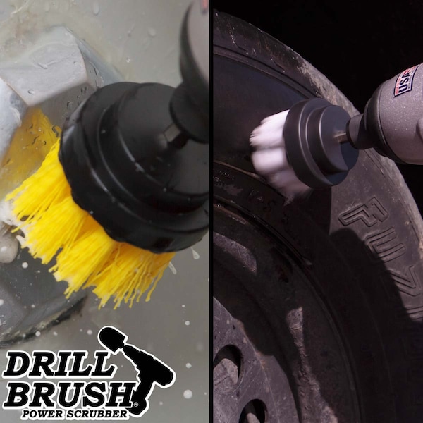 Cepillo de Perforación Power Scrubber de Useful Products 5 pulgadas de ancho 5 pulgadas de largo, Variedad - 2IN-S-WY-QC-DB