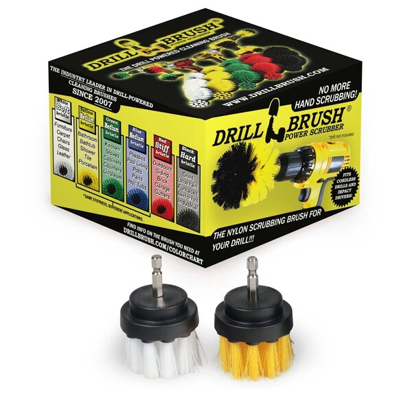 Cepillo de Perforación Power Scrubber de Useful Products 5 pulgadas de ancho 5 pulgadas de largo, Variedad - 2IN-S-WY-QC-DB