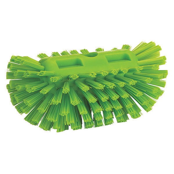 Cepillo para tanque Vikan 5 1/10 pulgadas, cerdas rígidas, 8 21/64 pulgadas de longitud, color verde lima, 8 33/100 pulgadas de longitud total - 703777