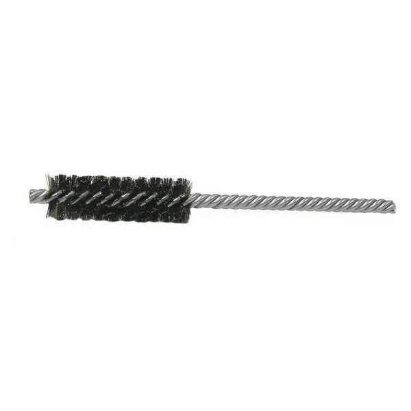 Cepillo de tubo de potencia Weiler 5/8" con relleno de alambre de acero de .0104" y longitud de cepillo de 2" - 21184