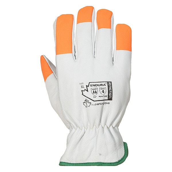 Guantes de cuero Endura, Nivel de corte A6, Blanco/Blanco, Talla S (7) - 378GTXOTL-S