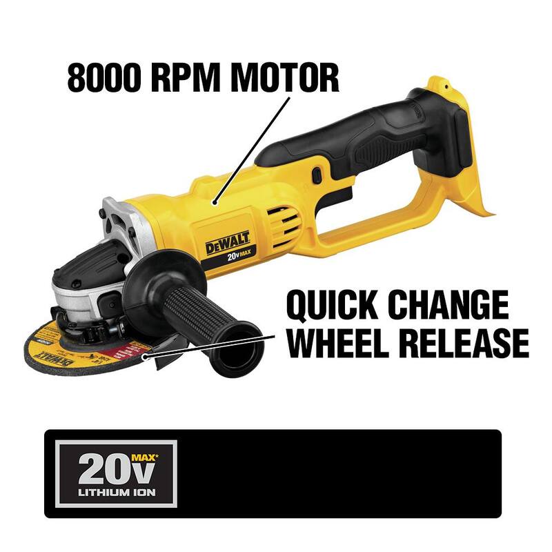 DEWALT 20V MAX XR Kit de Taladro/Atornillador Compacto Inalámbrico de Iones de Litio de 1/2 pulg. con 20V MAX Esmeriladora Inalámbrica de 4-1/2 a 5 pulg. - DCD800P1WDCG412