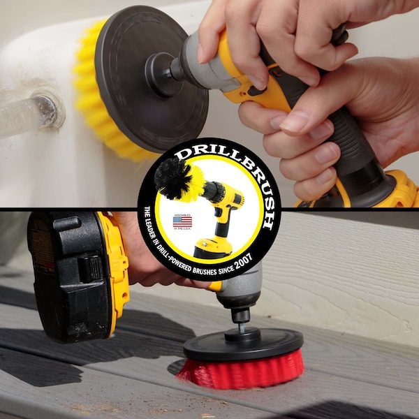 Cepillo de Taladro Power Scrubber de Useful Products 5 pulgadas de ancho, 5 pulgadas de largo, Variedad - 5IN-S-RY-QC-DB