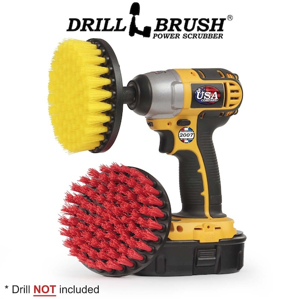 Cepillo de Taladro Power Scrubber de Useful Products 5 pulgadas de ancho, 5 pulgadas de largo, Variedad - 5IN-S-RY-QC-DB