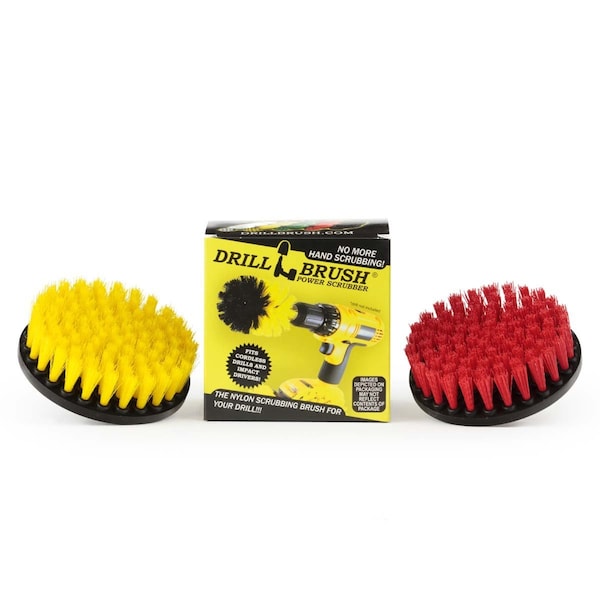 Cepillo de Taladro Power Scrubber de Useful Products 5 pulgadas de ancho, 5 pulgadas de largo, Variedad - 5IN-S-RY-QC-DB