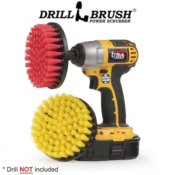 Cepillo de Taladro Power Scrubber de Useful Products 5 pulgadas de ancho, 5 pulgadas de largo, Variedad - 5IN-S-RY-QC-DB