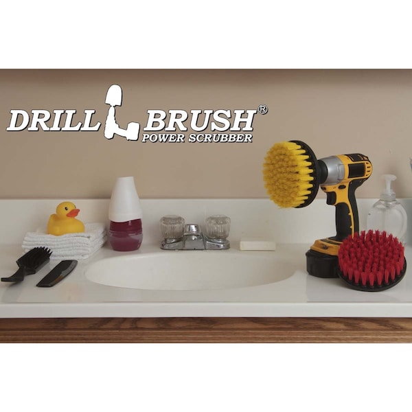 Cepillo de Taladro Power Scrubber de Useful Products 5 pulgadas de ancho, 5 pulgadas de largo, Variedad - 5IN-S-RY-QC-DB
