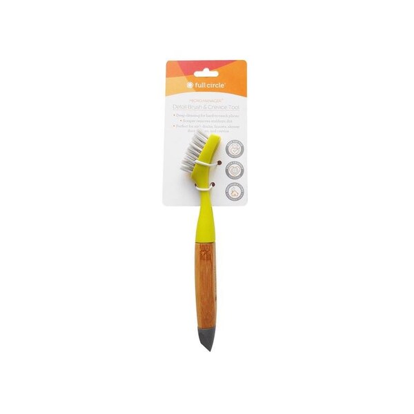 Cepillo de detalle con mango de bambú Micro Manager Full Circle 0.98 in. W - FC17132G
