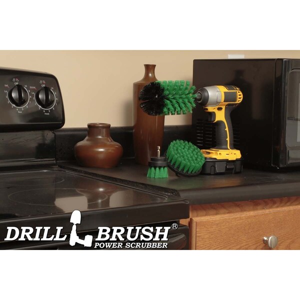 Cepillo de Taladro Power Scrubber de Useful Products 5 pulgadas de ancho por 7 pulgadas de largo, color verde - G-S-42J-QC-DB