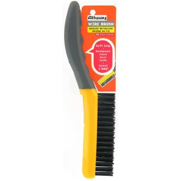 Cepillo de alambre con mango para calzado de acero al carbono de 10 pulgadas con agarre suave Allway Tools SB416 - 37064124168